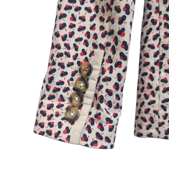 Boden Blenheim Printed One-Button Blazer 2R Cream Multi Print GUC Lined - Picture 3 of 6